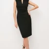 Wholesale 😉 Karen Millen Structured Crepe Envelope Neck Pencil Midi 👗 Dress 🌟 -PARTY DRESSES Sales Store akk01519 black xl