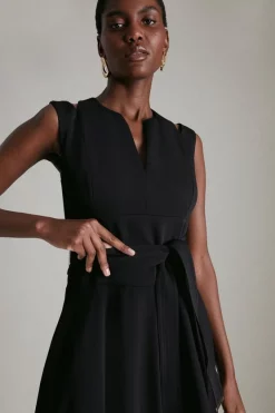 Deals ✨ Karen Millen Soft Tailored Waterfall Maxi 👗 Dress ✨ -PARTY DRESSES Sales Store akk03507 black xl 1