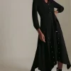 Best Pirce ⌛ Karen Millen Soft Tailored Button Detail Hi-low Hem Maxi 👗 Dress 🔔 -PARTY DRESSES Sales Store akk04484 black xl