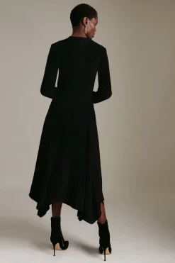 Best Pirce ⌛ Karen Millen Soft Tailored Button Detail Hi-low Hem Maxi 👗 Dress 🔔 -PARTY DRESSES Sales Store akk04484 black xl 2