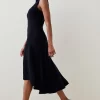 Cheapest 💯 Karen Millen Soft Tailored High Low Midi 👗 Dress 🧨 -PARTY DRESSES Sales Store akk05603 black xl