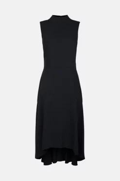 Cheapest 💯 Karen Millen Soft Tailored High Low Midi 👗 Dress 🧨 -PARTY DRESSES Sales Store akk05603 black xl 3