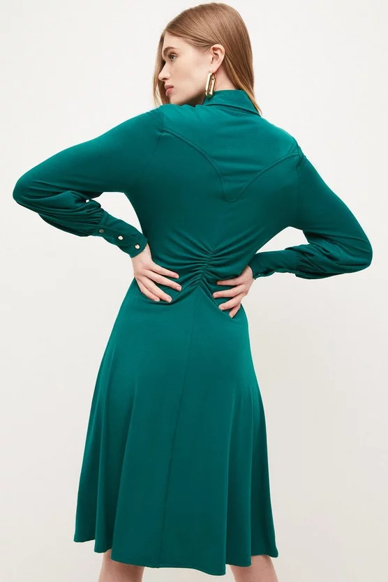 Deals π Karen Millen Ruched Button Through Collared Jersey Midi π Dress π― 5 Deals π Karen Millen Ruched Button Through Collared Jersey Midi π Dress π― - Image 3