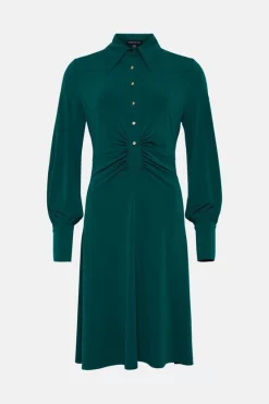 Deals π Karen Millen Ruched Button Through Collared Jersey Midi π Dress π― 10 Deals π Karen Millen Ruched Button Through Collared Jersey Midi π Dress π― -PARTY DRESSES Sales Store akk05722 green xl 3