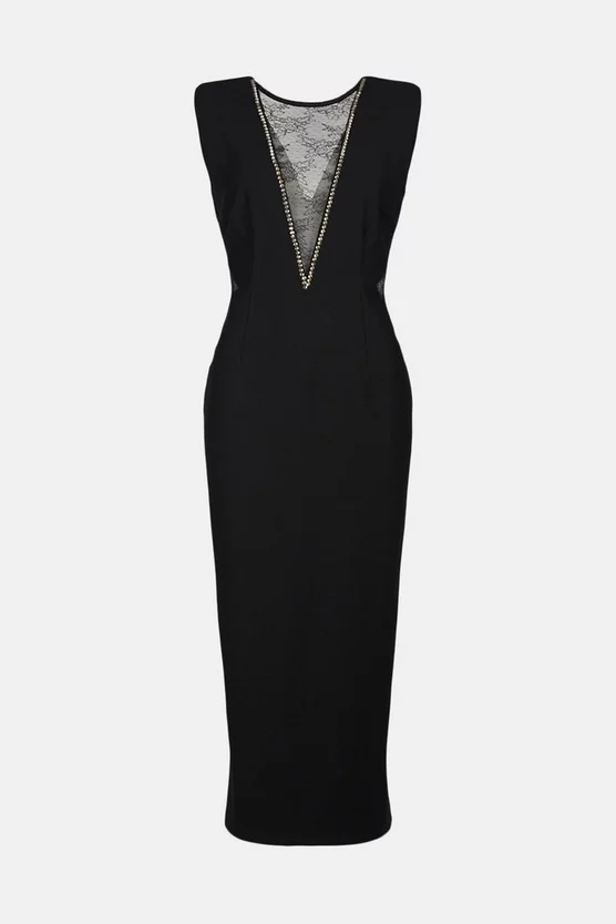 Discount π Karen Millen Lace Front Diamante Jersey Midaxi π Dress β¨ 6 Discount π Karen Millen Lace Front Diamante Jersey Midaxi π Dress β¨ - Image 4