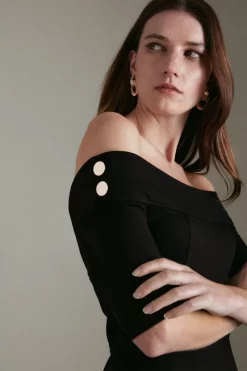 Best reviews of 🎁 Karen Millen Ponte Rivet Detail Jersey Skater Mini 👗 Dress 👍 -PARTY DRESSES Sales Store akk07011 black xl 1