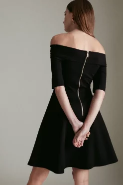 Best reviews of 🎁 Karen Millen Ponte Rivet Detail Jersey Skater Mini 👗 Dress 👍 -PARTY DRESSES Sales Store akk07011 black xl 2