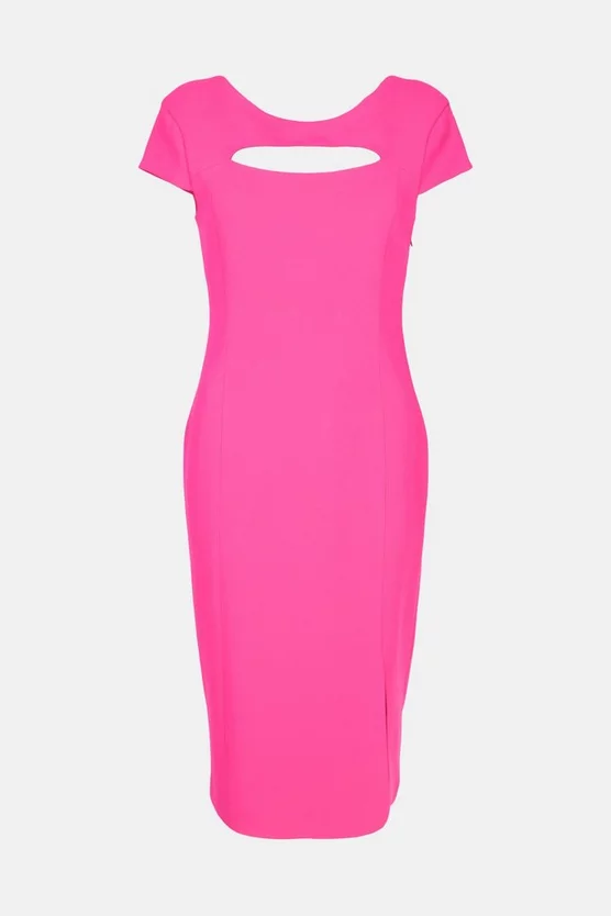 Promo π Karen Millen Compact Viscose X Trim Back Pencil Midi π Dress π 6 Promo π Karen Millen Compact Viscose X Trim Back Pencil Midi π Dress π - Image 4