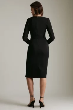 Cheap π― Karen Millen Compact Stretch Viscose X Trim Pencil Midi π Dress π 10 Cheap π― Karen Millen Compact Stretch Viscose X Trim Pencil Midi π Dress π -PARTY DRESSES Sales Store akk07129 black xl 2