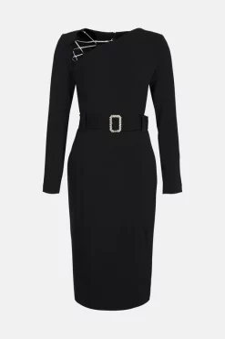 Cheap π― Karen Millen Compact Stretch Viscose X Trim Pencil Midi π Dress π 11 Cheap π― Karen Millen Compact Stretch Viscose X Trim Pencil Midi π Dress π -PARTY DRESSES Sales Store akk07129 black xl 3