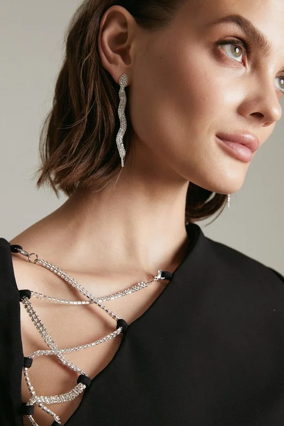 Cheap π― Karen Millen Compact Stretch Viscose X Trim Pencil Midi π Dress π 7 Cheap π― Karen Millen Compact Stretch Viscose X Trim Pencil Midi π Dress π - Image 5