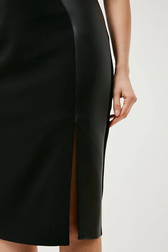 Top 10 π Karen Millen Structured Crepe And Pu Contrast Pencil Midi π Dress β¨ 5 Top 10 π Karen Millen Structured Crepe And Pu Contrast Pencil Midi π Dress β¨ - Image 3