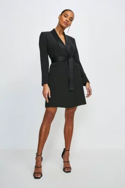Wholesale ⌛ Karen Millen Tuxedo Wrap Mini 👗 Dress 🎁