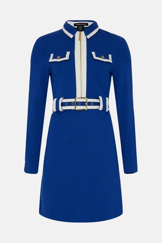 Outlet β Karen Millen Collared Belted Ponte Jersey Mini π Dress π― 6 Outlet β Karen Millen Collared Belted Ponte Jersey Mini π Dress π― - Image 4
