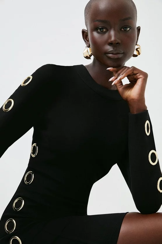 Flash Sale π Karen Millen Fitted Eyelet Trim Detail Jersey Mini π Dress π₯ 4 Flash Sale π Karen Millen Fitted Eyelet Trim Detail Jersey Mini π Dress π₯ - Image 2