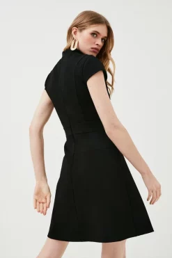 Hot Sale 😍 Karen Millen Eyelet Trim Detail Jersey Mini 👗 Dress ❤️ -PARTY DRESSES Sales Store bkk01337 black xl 2