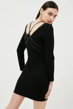 Wholesale π Karen Millen Pu Trim Detail Pencil Jersey π Dress π 10 Wholesale π Karen Millen Pu Trim Detail Pencil Jersey π Dress π -PARTY DRESSES Sales Store bkk01460 black xl 2