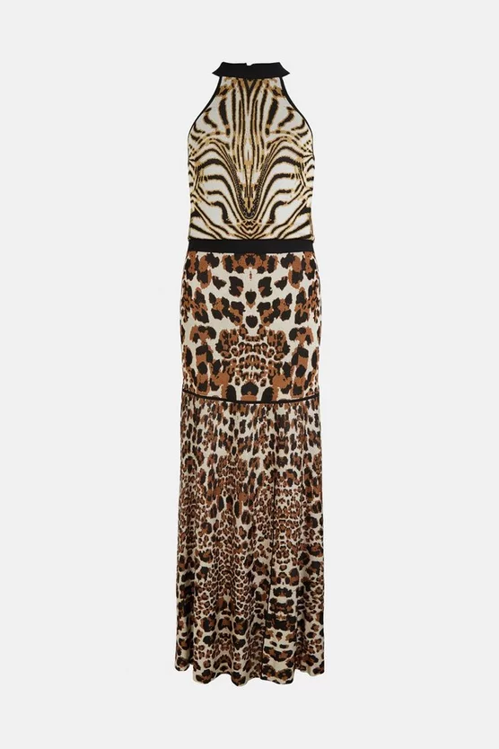 Wholesale βοΈ Karen Millen Slinky Mixed Animal Jacquard Knit Maxi π Dress π 6 Wholesale βοΈ Karen Millen Slinky Mixed Animal Jacquard Knit Maxi π Dress π - Image 4