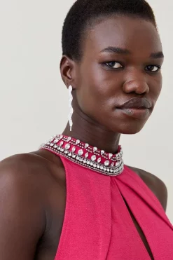 Flash Sale β¨ Karen Millen Ponte Key Hole Mini π Dress With Crystal Embellishment β 10 Flash Sale β¨ Karen Millen Ponte Key Hole Mini π Dress With Crystal Embellishment β -PARTY DRESSES Sales Store bkk01983 pink xl 2