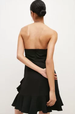 Outlet 🤩 Karen Millen Soft Tailored Waterfall Chain Detail Mini 👗 Dress 👏 -PARTY DRESSES Sales Store bkk02084 black xl 2