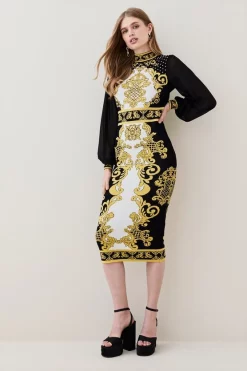 Cheapest ✨ Karen Millen All Over Baroque Jacquard Knit Midi 👗 Dress 👍