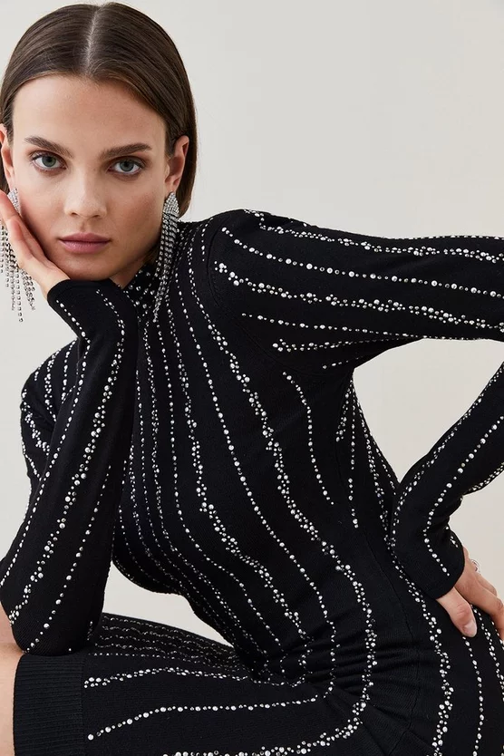 Best deal β Karen Millen All Over Hotfix Embellished Knit Mini π Dress 𧨠4 Best deal β Karen Millen All Over Hotfix Embellished Knit Mini π Dress 𧨠- Image 2