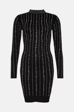 Best deal β Karen Millen All Over Hotfix Embellished Knit Mini π Dress 𧨠12 Best deal β Karen Millen All Over Hotfix Embellished Knit Mini π Dress 𧨠-PARTY DRESSES Sales Store bkk02171 black xl 3