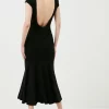Outlet 😍 Karen Millen Compact Stretch Viscose Fishtail Midaxi 👗 Dress 🌟 -PARTY DRESSES Sales Store bkk02212 black xl