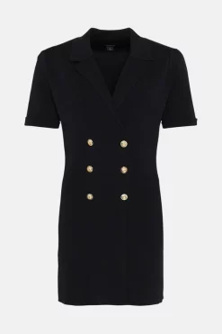 Promo 🎉 Karen Millen Button Front Knit Mini 👗 Dress 😍 -PARTY DRESSES Sales Store bkk02382 black xl 3