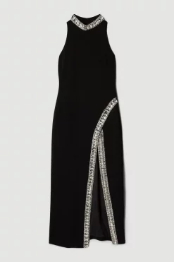 Best deal π Karen Millen Crystal Embellished Woven Thigh Split Maxi β€οΈ 14 Best deal π Karen Millen Crystal Embellished Woven Thigh Split Maxi β€οΈ -PARTY DRESSES Sales Store bkk02396 black xl 3