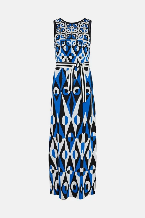 Budget π― Karen Millen Embellished Geo Jacquard Maxi π Dress π₯° 6 Budget π― Karen Millen Embellished Geo Jacquard Maxi π Dress π₯° - Image 4