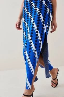 Cheapest 🧨 Karen Millen Embellished Sporty Jacquard Knit Column Maxi 👗 Dress 👍 -PARTY DRESSES Sales Store bkk02509 cobalt xl 2