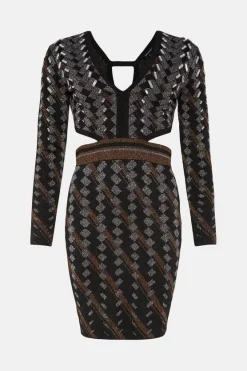 Budget π Karen Millen Cutout Embellished Geo Jacquard Knit Mini π Dress π 10 Budget π Karen Millen Cutout Embellished Geo Jacquard Knit Mini π Dress π -PARTY DRESSES Sales Store bkk02514 black xl 3