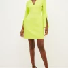 Cheapest π Karen Millen Compact Viscose Flared Sleeve Mini π Dress β 2 Cheapest π Karen Millen Compact Viscose Flared Sleeve Mini π Dress β -PARTY DRESSES Sales Store bkk02645 lime xl