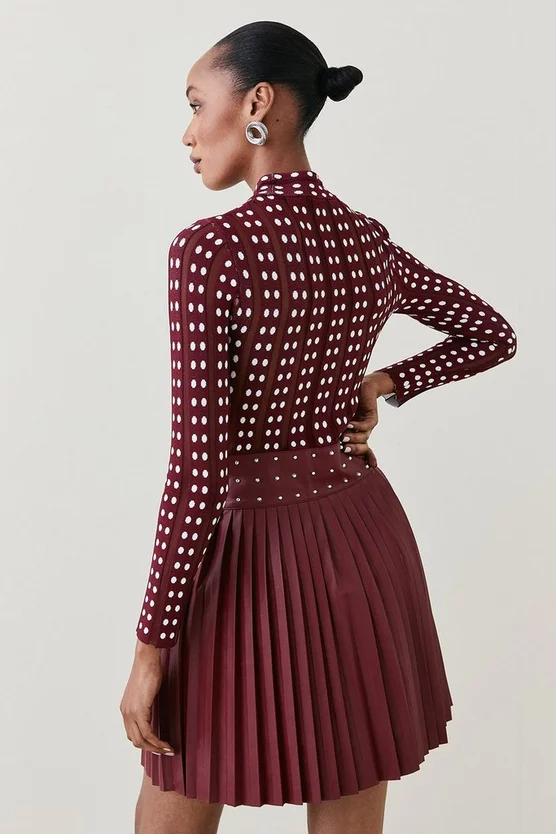 Coupon π Karen Millen Sheer Knit Polka Dot Pu π Skirt Skater Mini π Dress β€οΈ 5 Coupon π Karen Millen Sheer Knit Polka Dot Pu π Skirt Skater Mini π Dress β€οΈ - Image 3