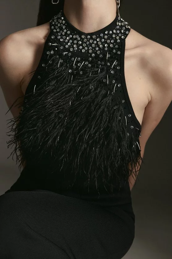 Promo ๐ Karen Millen Feather Embellished Knit Maxi ๐ Dress ๐คฉ 3 Promo ๐ Karen Millen Feather Embellished Knit Maxi ๐ Dress ๐คฉ