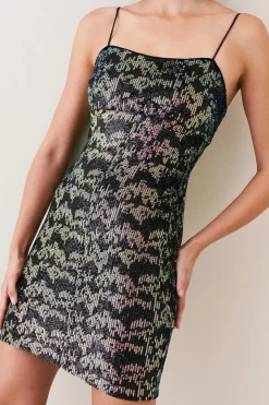 Best deal ✨ Karen Millen Premium Sequin Crepe Strapless Mini 👗 Dress 😉 -PARTY DRESSES Sales Store bkk03230 multi xl 2