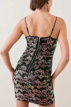 Best deal ✨ Karen Millen Premium Sequin Crepe Strapless Mini 👗 Dress 😉 -PARTY DRESSES Sales Store bkk03230 multi xl 5