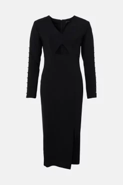 New βοΈ Karen Millen Compact Viscose Cut-out Stud Sleeve Pencil Midi π Dress π₯° 11 New βοΈ Karen Millen Compact Viscose Cut-out Stud Sleeve Pencil Midi π Dress π₯° -PARTY DRESSES Sales Store bkk03342 black xl 3