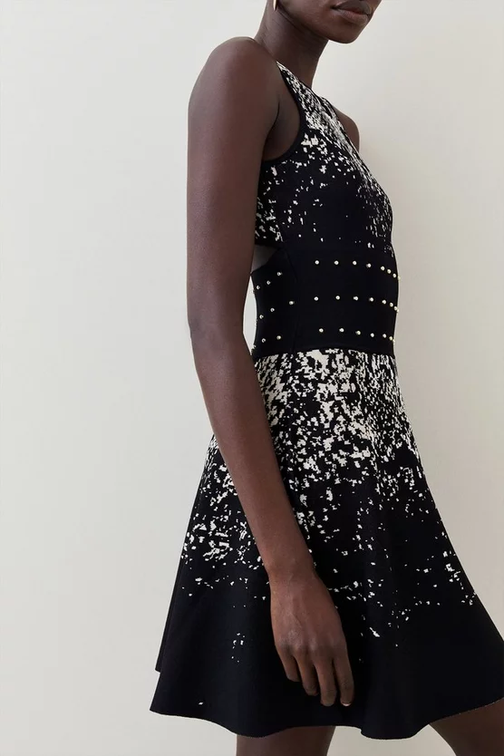 Outlet π― Karen Millen Snake Studded Tie Back Knit Skater Mini π Dress π 5 Outlet π― Karen Millen Snake Studded Tie Back Knit Skater Mini π Dress π - Image 3