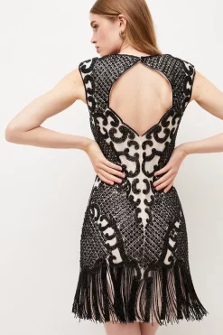 Cheap 🔥 Karen Millen Crystal Embellished Strappy Mini 👗 Dress ❤️ -PARTY DRESSES Sales Store bkk03533 black xl 2