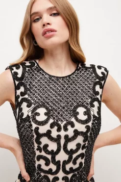 Cheap 🔥 Karen Millen Crystal Embellished Strappy Mini 👗 Dress ❤️ -PARTY DRESSES Sales Store bkk03533 black xl 4