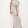 Best reviews of 🎁 Karen Millen Deco Crystal Embellished High Neck Maxi 👗 Dress 🧨 -PARTY DRESSES Sales Store bkk03544 silver xl