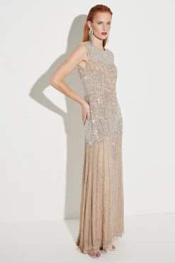 Best Pirce 🔥 Karen Millen Crystal Embellished Halter Maxi 👗 Dress 😍
