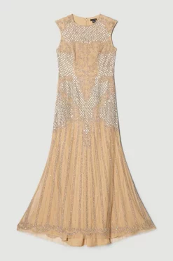 Best Pirce 🔥 Karen Millen Crystal Embellished Halter Maxi 👗 Dress 😍 -PARTY DRESSES Sales Store bkk03546 nude xl 3
