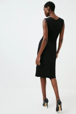 Best Pirce 👍 Karen Millen Italian Structured Jersey Zip Pencil Midi 👗 Dress ❤️ -PARTY DRESSES Sales Store bkk03577 black xl 2