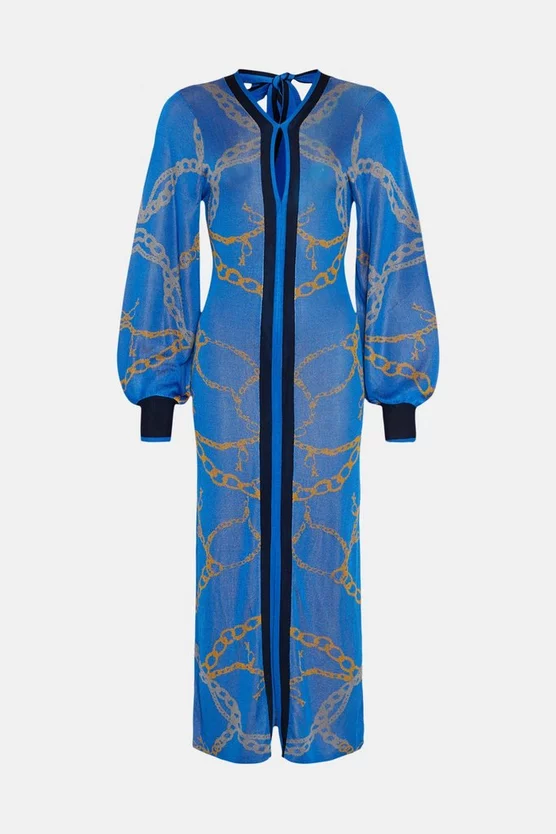 Buy π Karen Millen Slinky Knit Chain Jacquard Midaxi π Dress π 6 Buy π Karen Millen Slinky Knit Chain Jacquard Midaxi π Dress π - Image 4