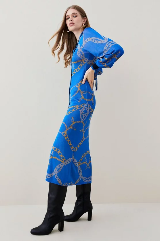 Buy π Karen Millen Slinky Knit Chain Jacquard Midaxi π Dress π 7 Buy π Karen Millen Slinky Knit Chain Jacquard Midaxi π Dress π - Image 5