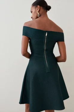 Buy π Karen Millen Sparkle Bandage Bardot Knit Midi π Dress π₯ 10 Buy π Karen Millen Sparkle Bandage Bardot Knit Midi π Dress π₯ -PARTY DRESSES Sales Store bkk03657 teal xl 2