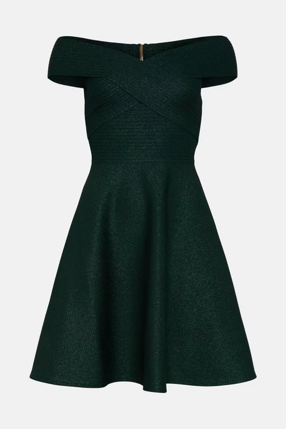 Buy π Karen Millen Sparkle Bandage Bardot Knit Midi π Dress π₯ 6 Buy π Karen Millen Sparkle Bandage Bardot Knit Midi π Dress π₯ - Image 4